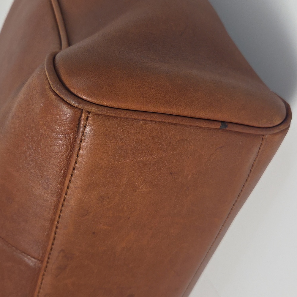 Vintage Eddie Bauer Brown Leather Tote Bag - Picture 9 of 16